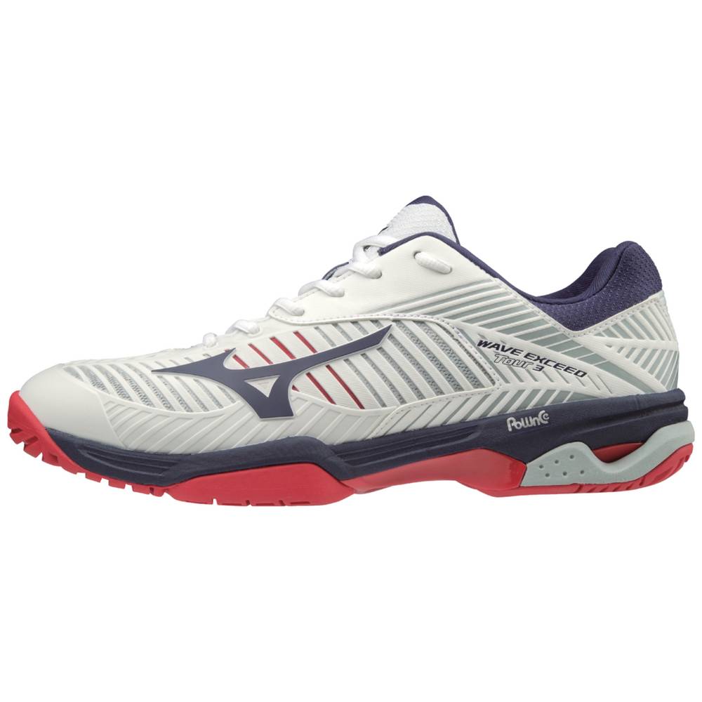 Zapatillas Tenis Mizuno Wave Exceed Tour 3 AC Hombre Blancas Baratas JHYO-65814